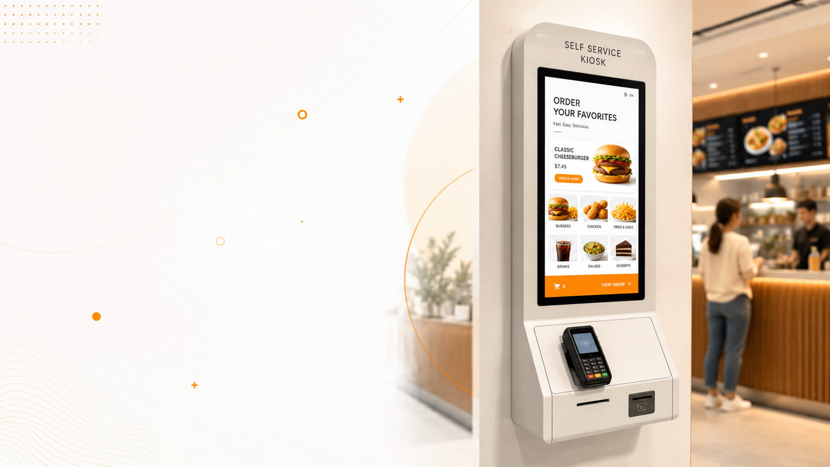 Kiosk self order restaurant