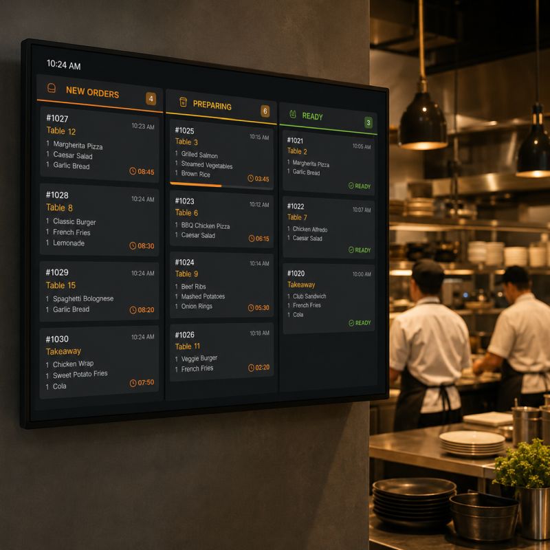 Monitor bucatarie KDS restaurant